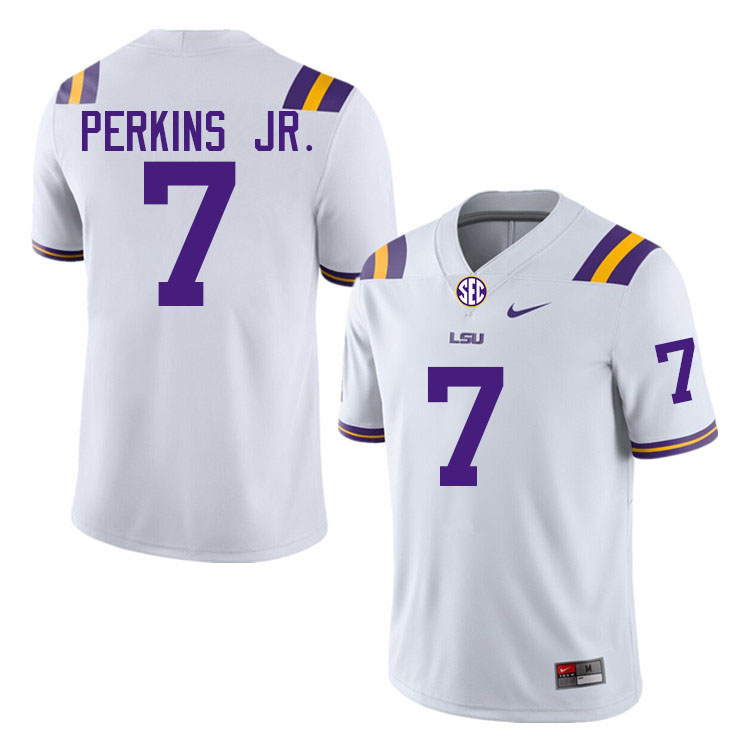 #7 Harold Perkins Jr. LSU Tigers Jersey,Louisiana State University Tigers Football Jersey-White